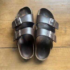 Birkenstock Arizona Brown Leather Footbed Sandals Size 39